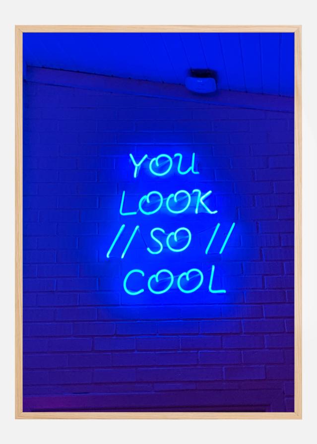 Blue Neon Sign Poster