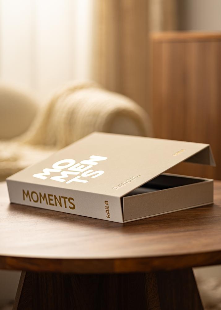 KAILA MOMENTS Creme - Coffee Table Photo Album (60 čierne Strani / 30 listov)