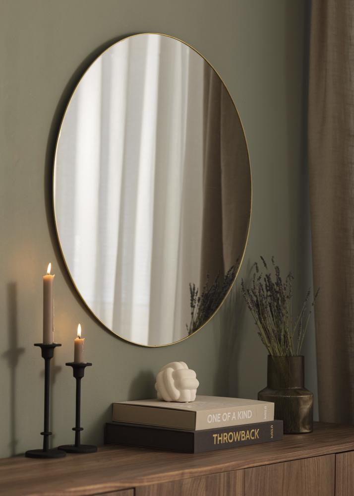 KAILA Round Mirror - Thin Brass 80 cm Ø