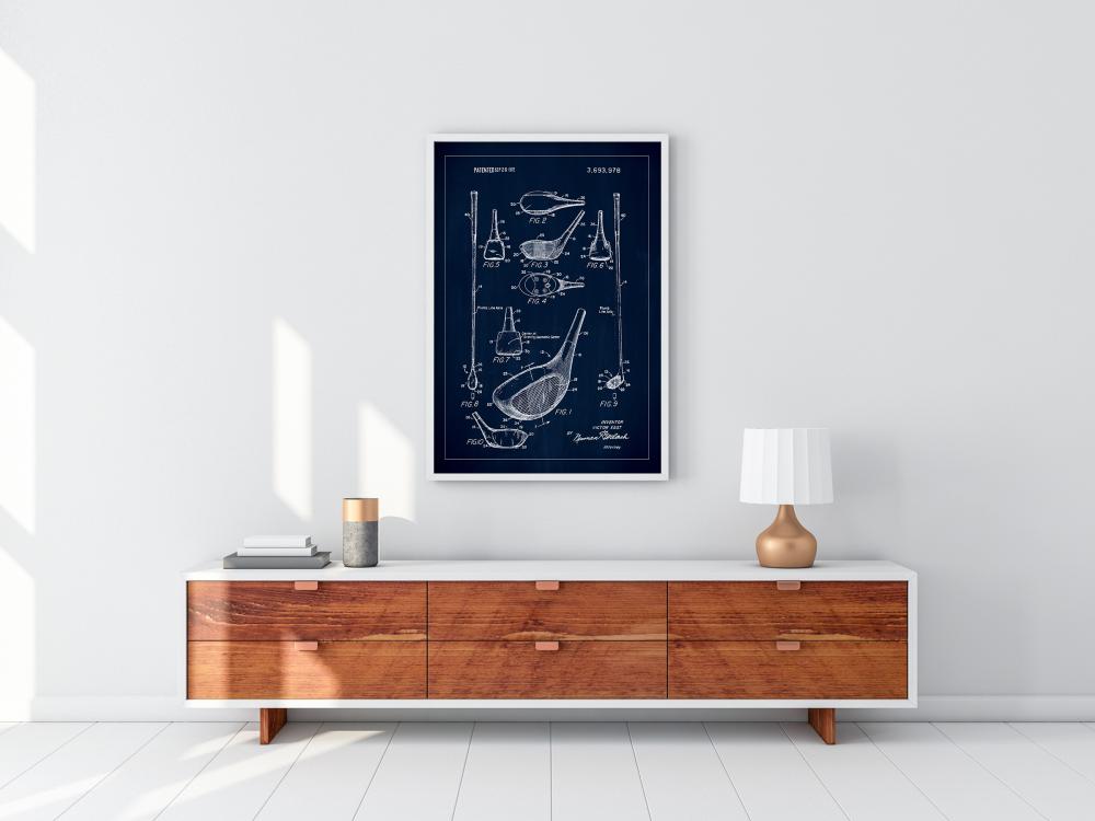 Patent Print - Golf Club - Blue Poster