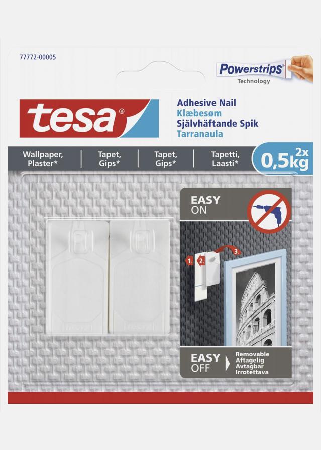 Tesa - Samolepilni kavelj za vse tipe sten (max 2x0,5kg)