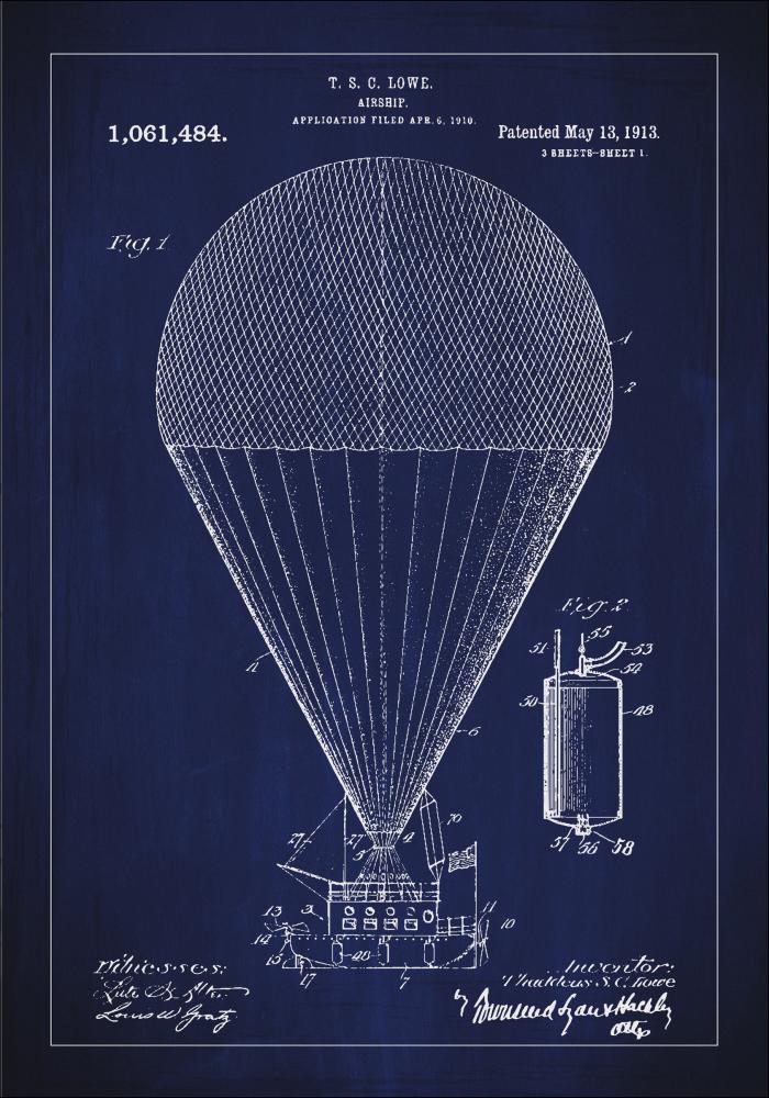 Risba patenta - Cepelin - Modra Poster