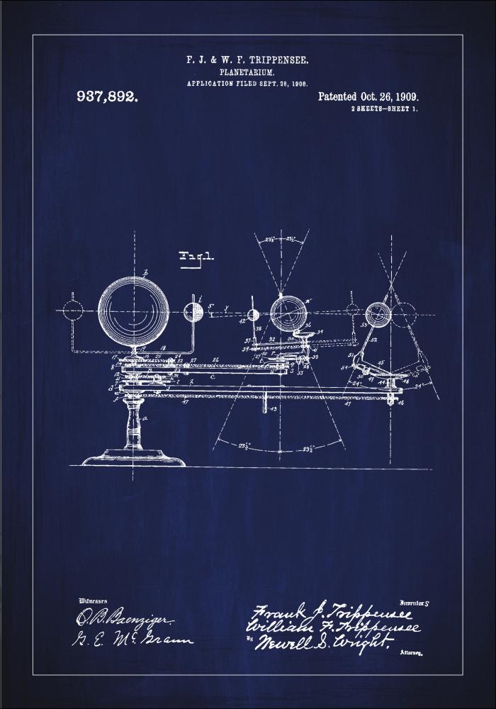 Risba patenta - Planetarij - Modra Poster