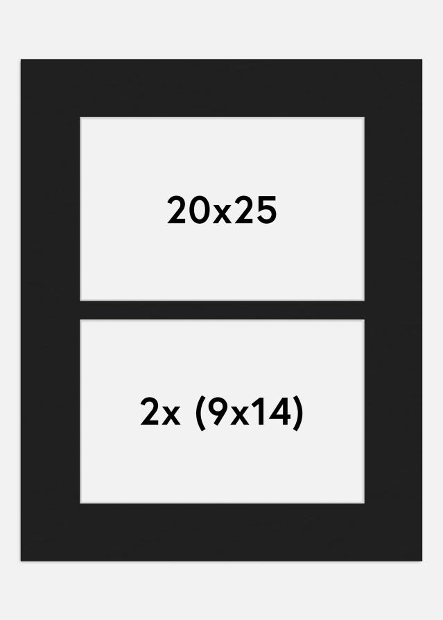 Paspartŭ Črna 20x25 cm - Kolaž 2 Slike (9x14 cm)