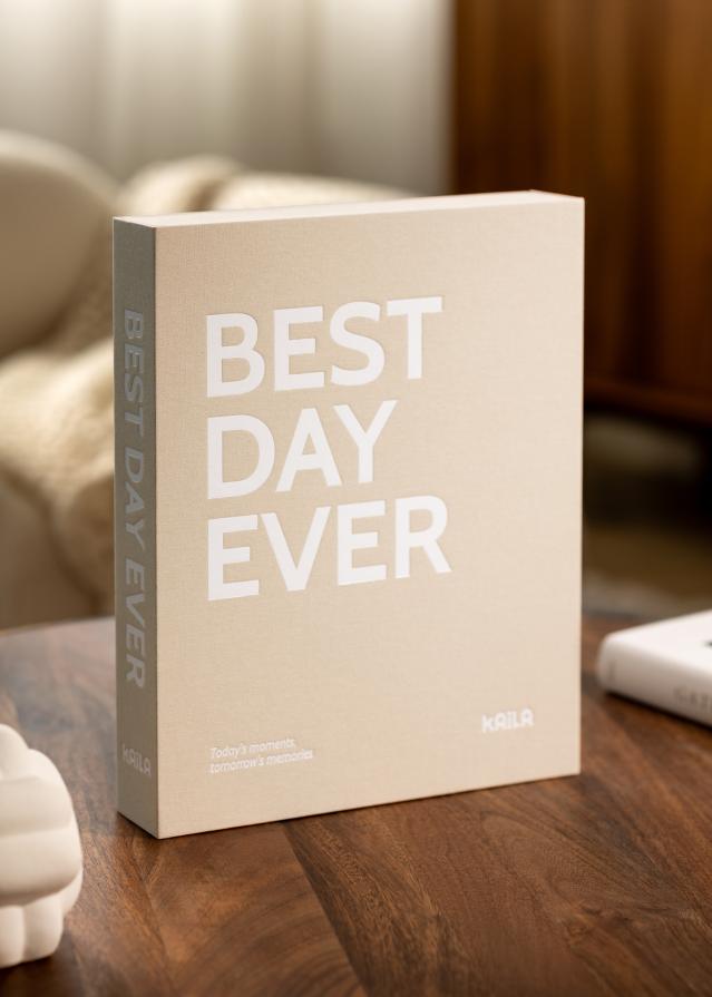 KAILA BEST DAY EVER Creme - Coffee Table Photo Album (60 čierne Strani)