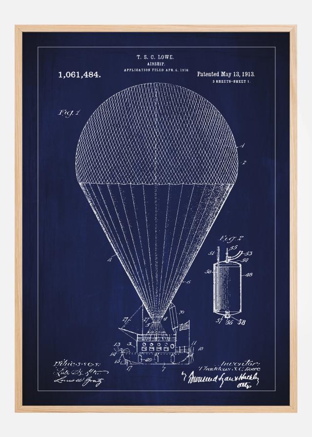 Risba patenta - Cepelin - Modra Poster