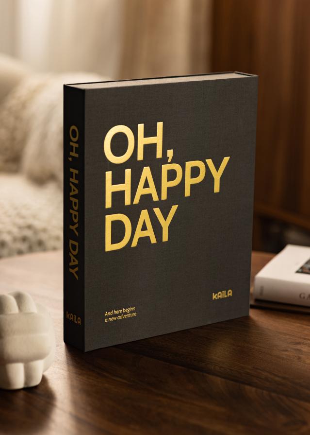 KAILA OH HAPPY DAY Black - Coffee Table Photo Album (60 čierne Strani)