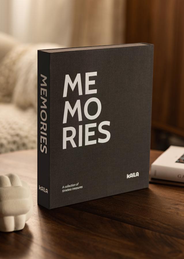 KAILA MEMORIES Black/White - Coffee Table Photo Album (60 čierne strani)