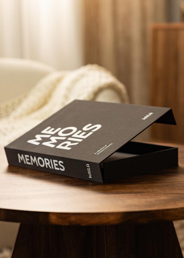 KAILA MEMORIES Black/White - Coffee Table Photo Album (60 čierne strani)