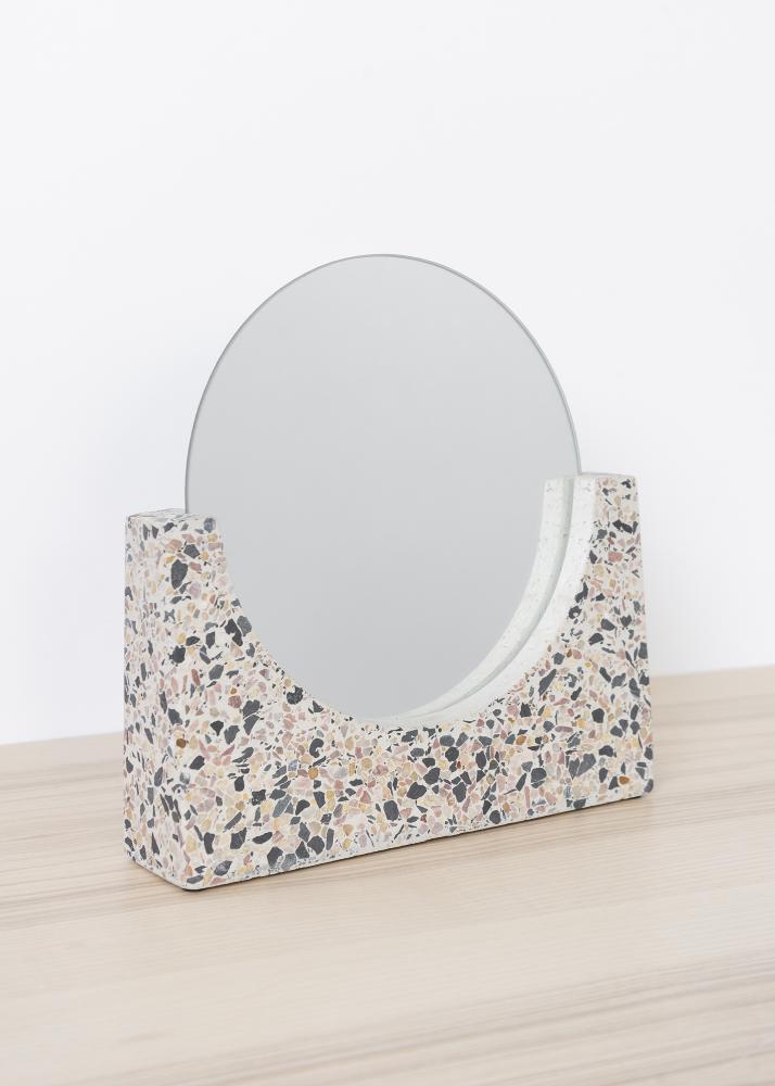 Namizno ogledalo Terrazzo Bela 17 cm Ø