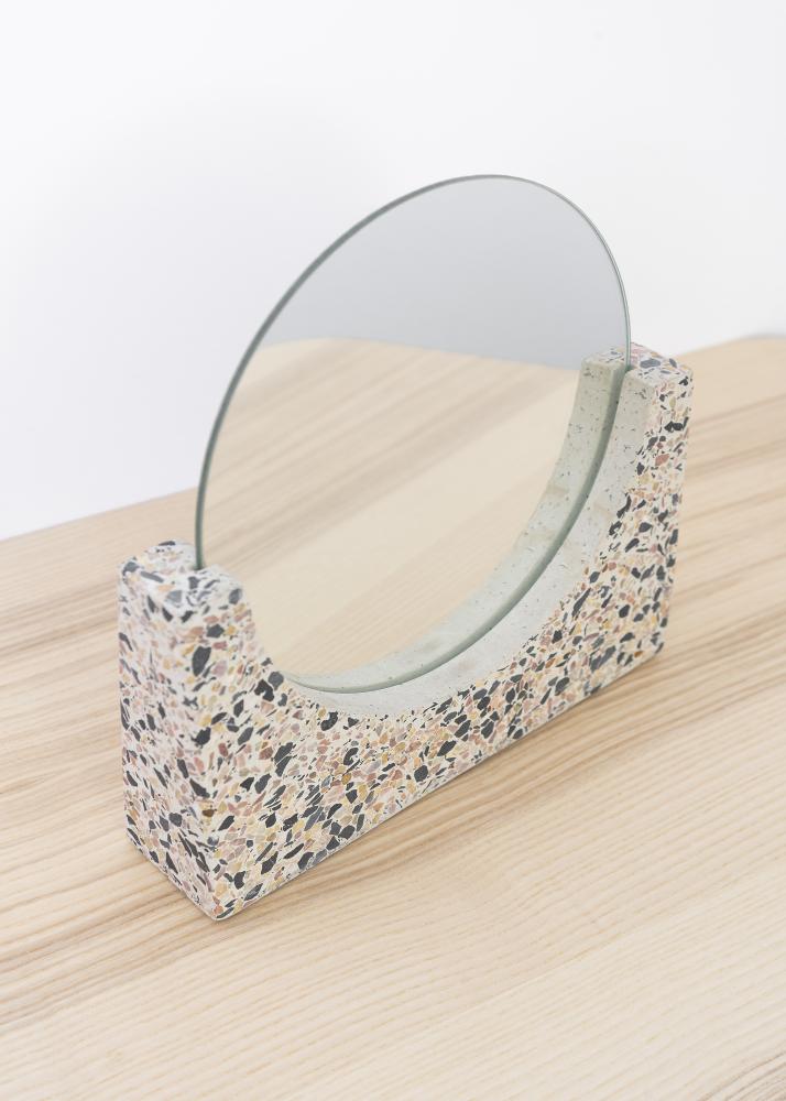 Namizno ogledalo Terrazzo Bela 17 cm Ø