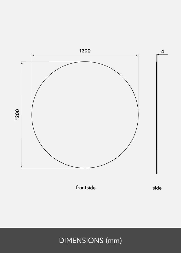 KAILA Okrogel Ogledalo 120 cm Ø