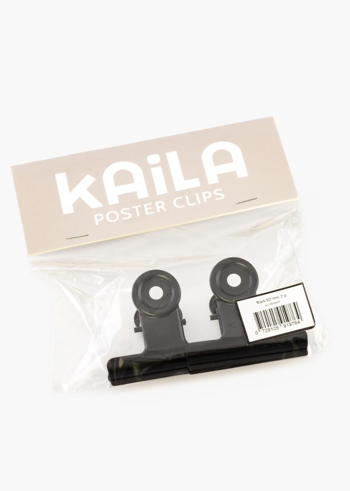 KAILA Poster Clip Black 50 mm - 2 kos