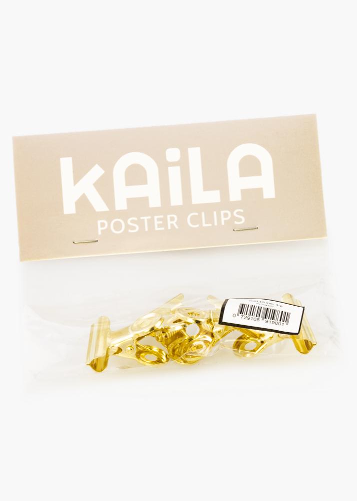 KAILA Poster Clip Gold 30 mm - 4 kos