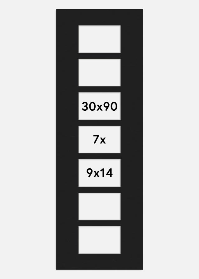 Paspartŭ Črna 30x90 cm - Kolaž 7 Slike (9x14 cm)