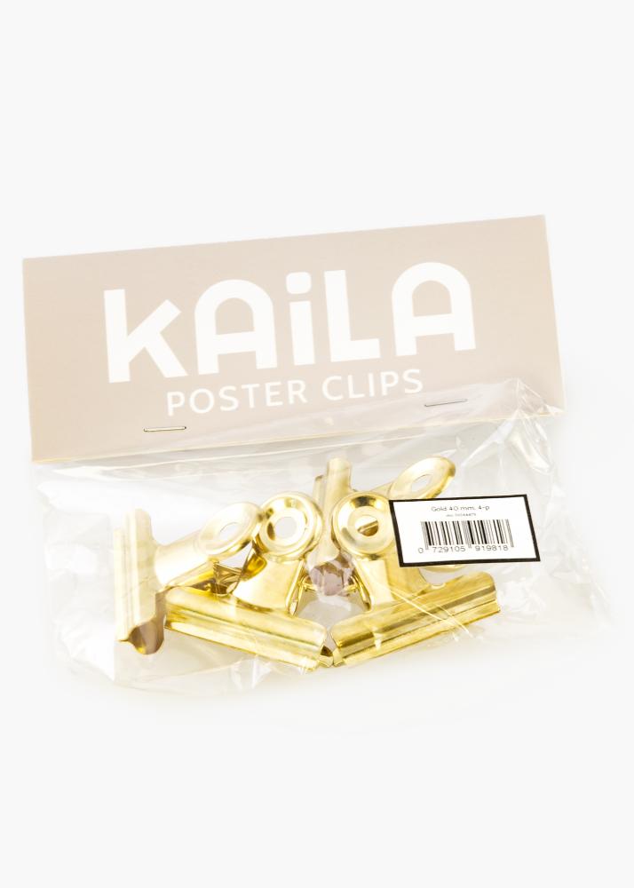 KAILA Poster Clip Gold 40 mm - 4 kos