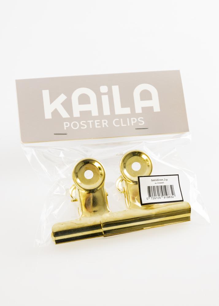 KAILA Poster Clip Gold 65 mm - 2 kos