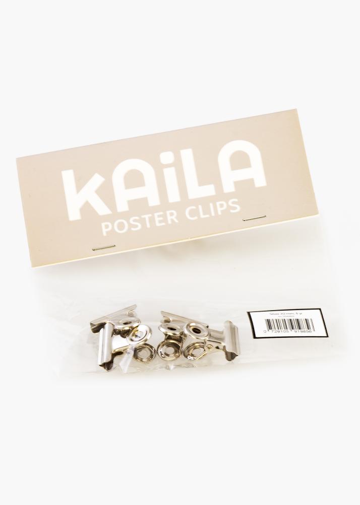 KAILA Poster Clip Srebrna 20 mm - 4 kos