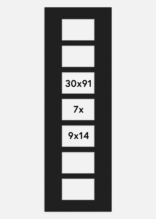 Paspartŭ Črna 30x91 cm - Kolaž 7 Slike (9x14 cm)