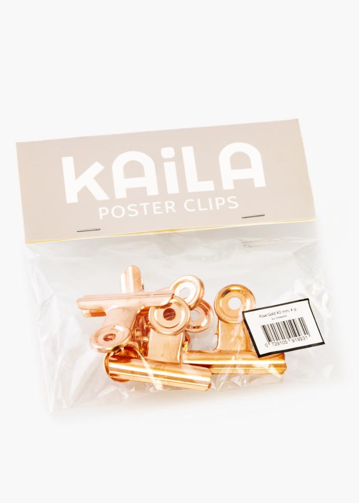 KAILA Poster Clip Rose Gold 40 mm - 4 kos