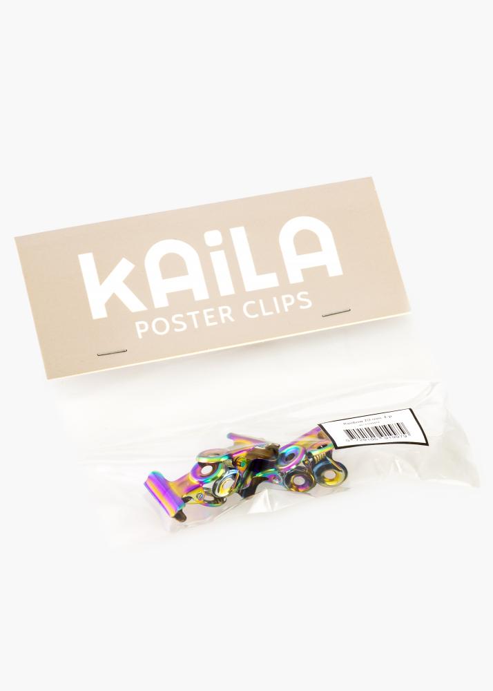 KAILA Poster Clip Rainbow 20 mm - 4 kos