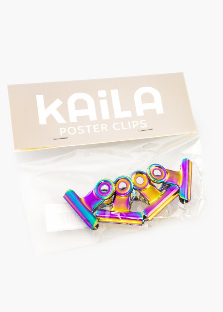 KAILA Poster Clip Rainbow 30 mm - 4 kos