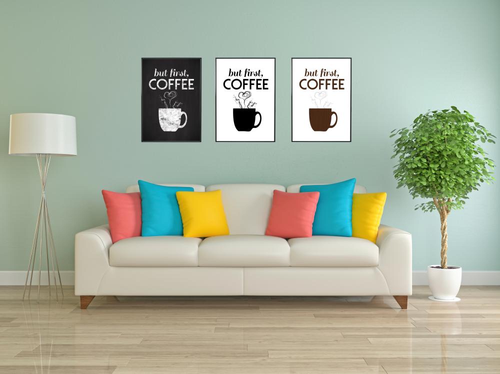 But first coffee - Svart Poster