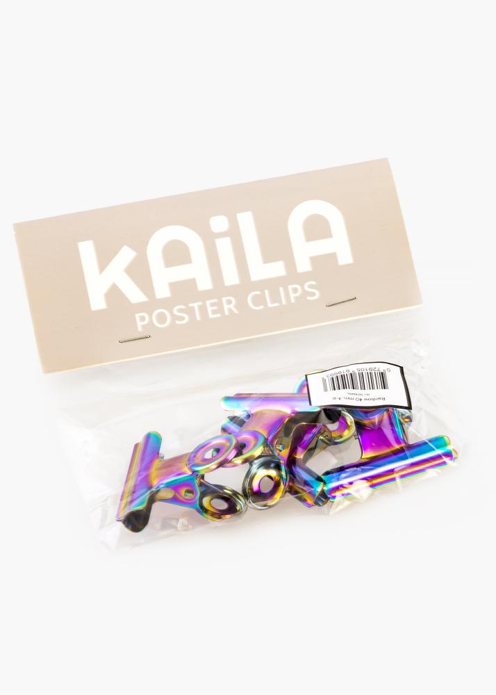 KAILA Poster Clip Rainbow 40 mm - 4 kos