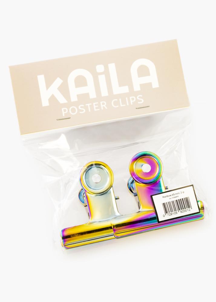 KAILA Poster Clip Rainbow 65 mm - 2 kos