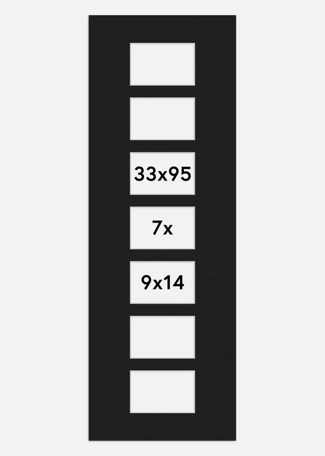 Paspartŭ Črna 33x95 cm - Kolaž 7 Slike (9x14 cm)
