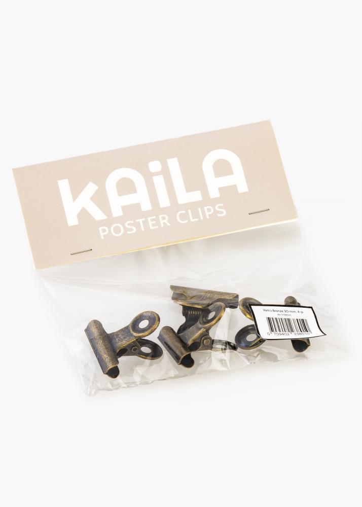 KAILA Poster Clip Retro Bronze 30 mm - 4 kos