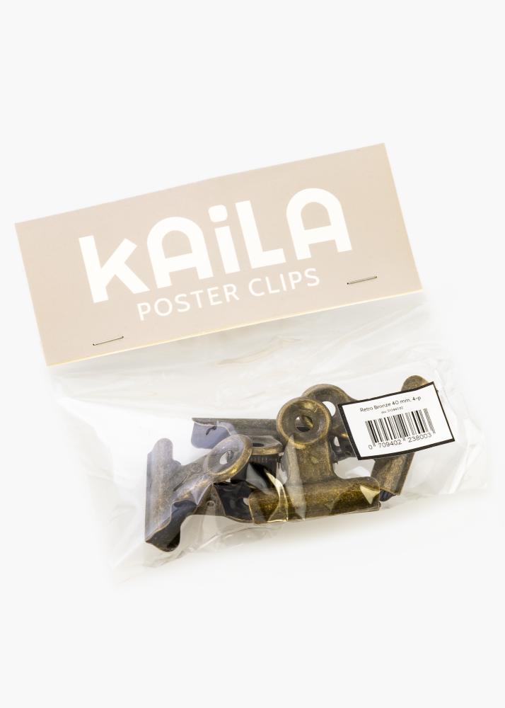 KAILA Poster Clip Retro Bronze 40 mm - 4 kos