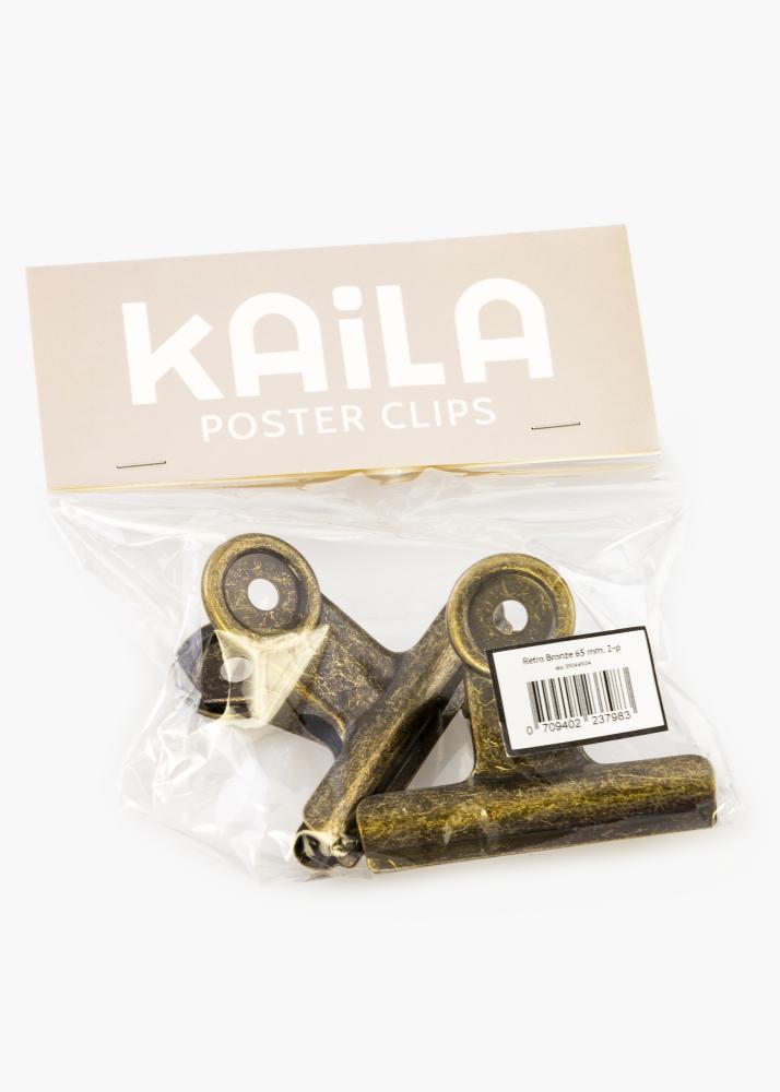 KAILA Poster Clip Retro Bronze 65 mm - 2 kos