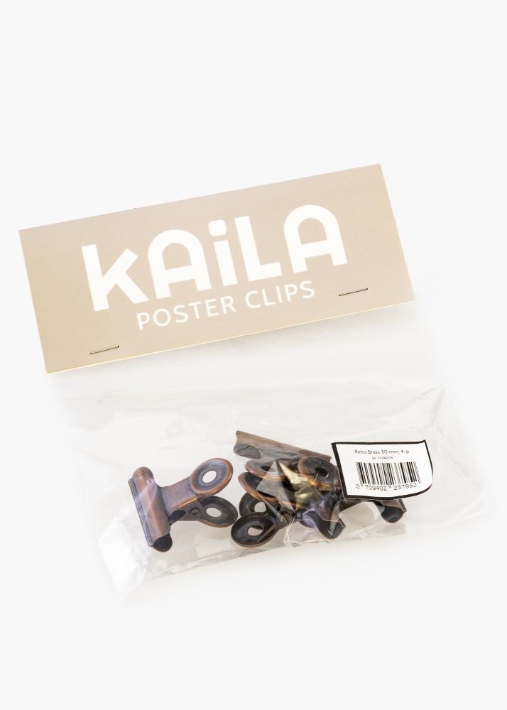 KAILA Poster Clip Retro Brass 30 mm - 4 kos