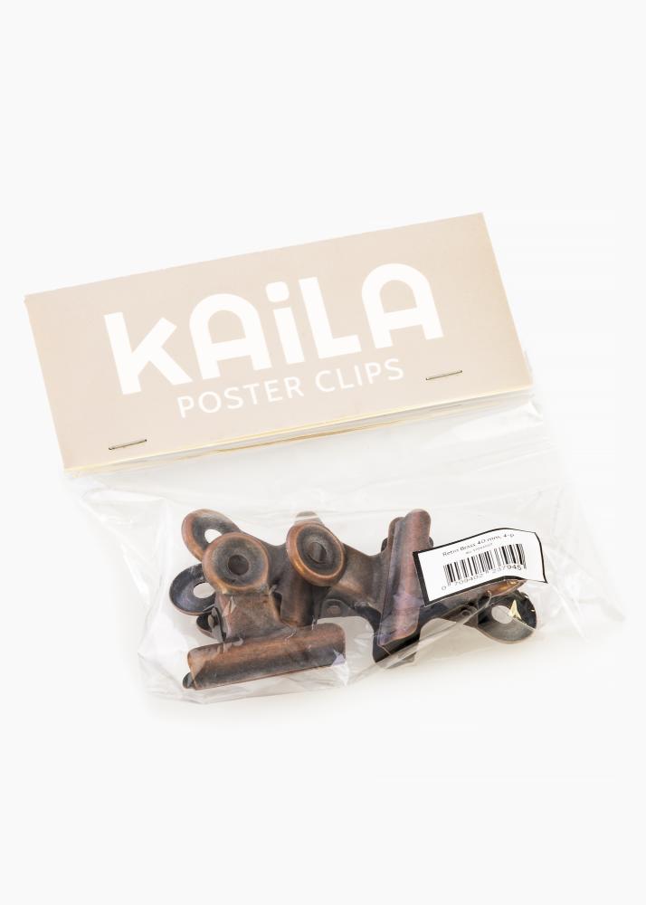 KAILA Poster Clip Retro Brass 40 mm - 4 kos