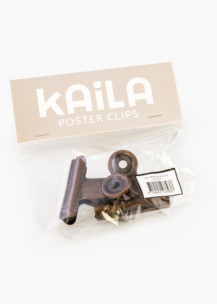 KAILA Poster Clip Retro Brass 50 mm - 2 kos