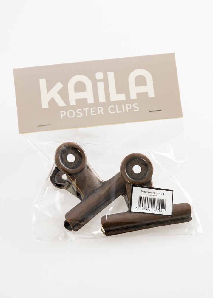 KAILA Poster Clip Retro Brass 65 mm - 2 kos