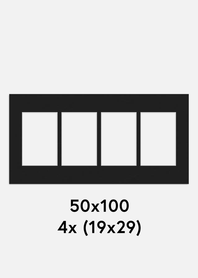 Paspartŭ Črna 50x100 cm - Kolaž 4 Slike (19x29 cm)