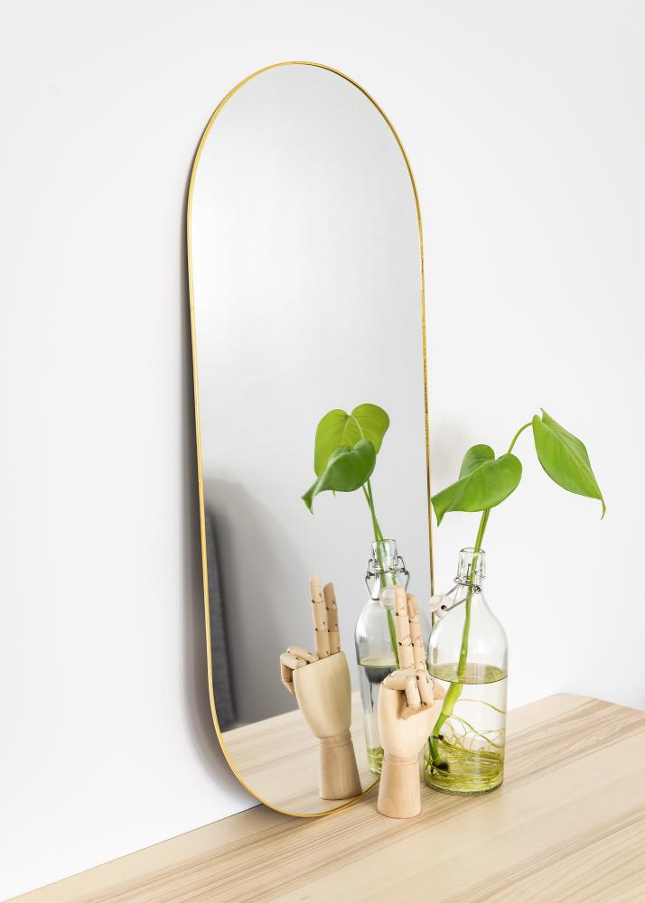 KAILA Ovalna Mirror - Thin Brass 35x80 cm