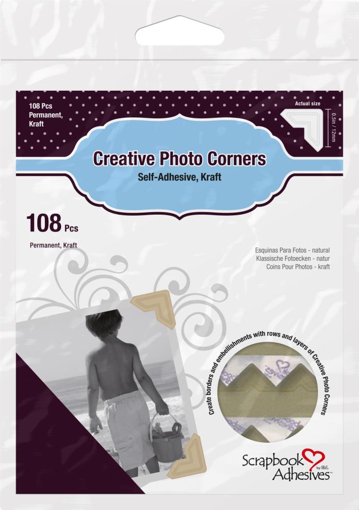 3L Creative Photo Corners Rjava - 108 št.