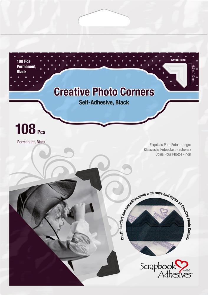 3L Creative Photo Corners Črna - 108 št.