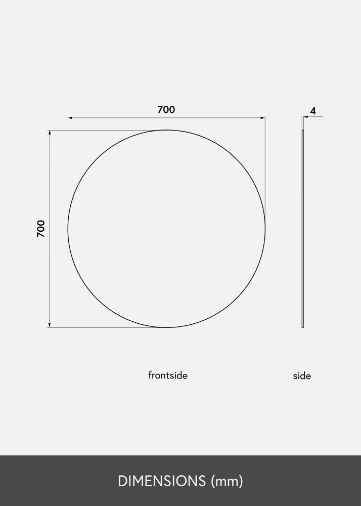 KAILA Okrogel Ogledalo 70 cm Ø