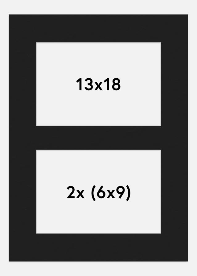 Paspartŭ Črna 13x18 cm - Kolaž 2 Slike (6x9 cm)