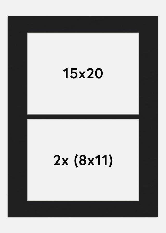Paspartŭ Črna 15x20 cm - Kolaž 2 Slike (8x11 cm)