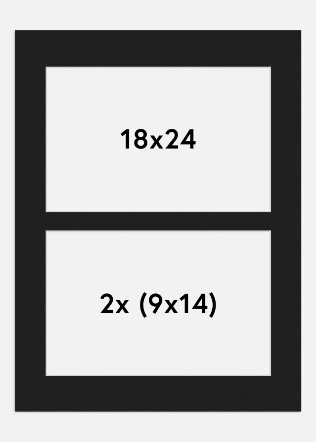 Paspartŭ Črna 18x24 cm - Kolaž 2 Slike (9x14 cm)