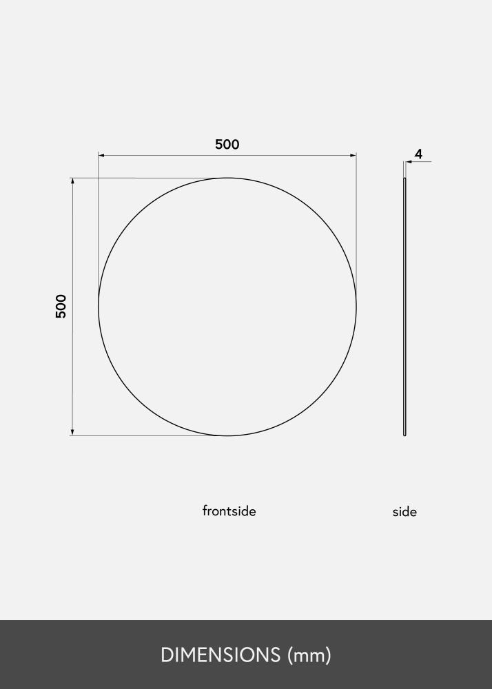 KAILA Okrogel Ogledalo 50 cm Ø