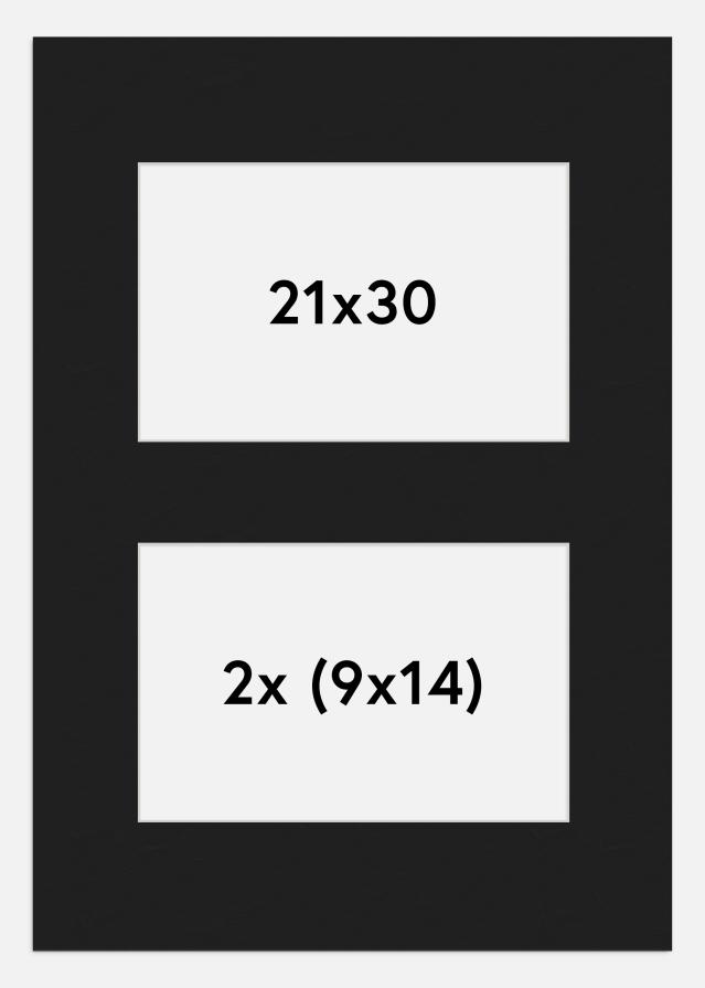 Paspartŭ Črna 21x30 cm - Kolaž 2 Slike (9x14 cm)