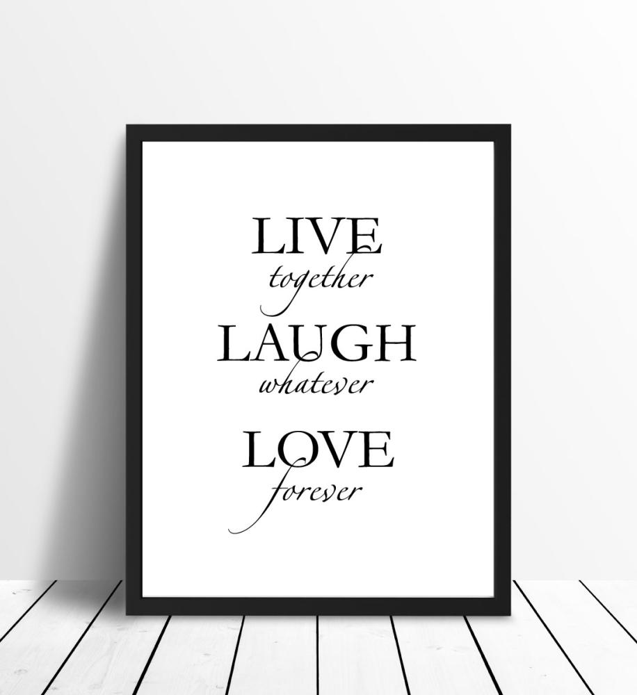 Live, laugh, love - Črna Poster