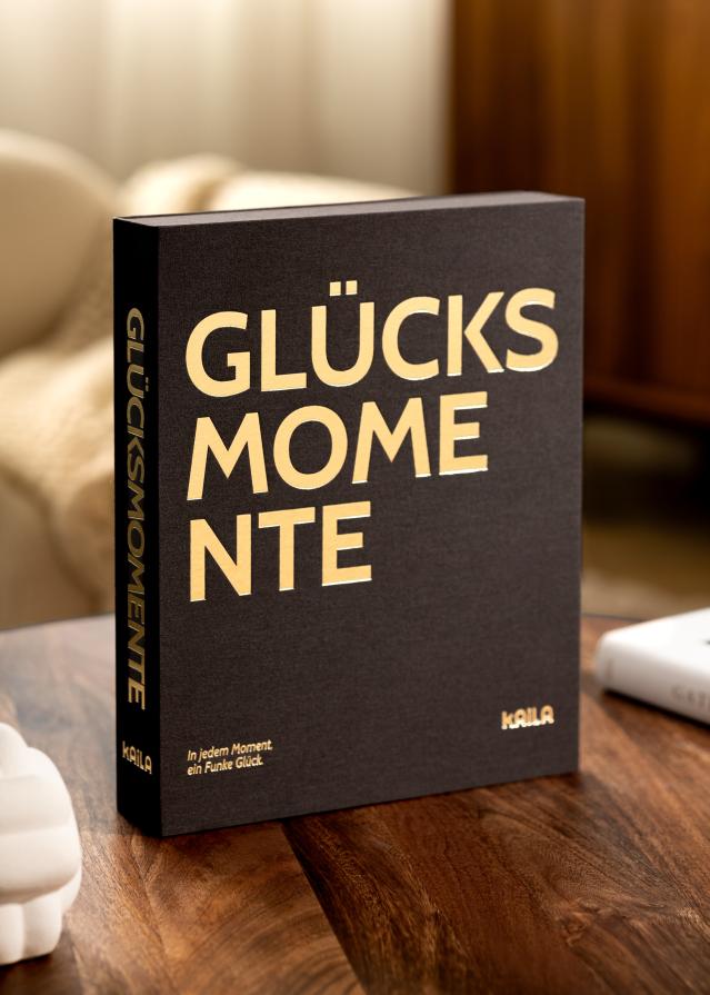 KAILA GLÜCKSMOMENTE Creme - Coffee Table Photo Album (60 čierne Strani)