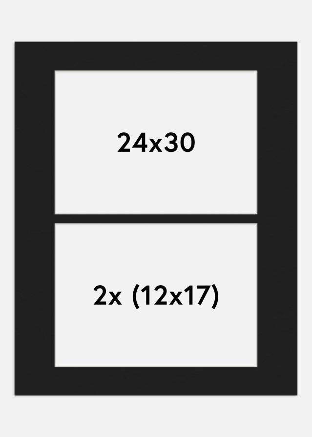 Paspartŭ Črna 24x30 cm - Kolaž 2 Slike (12x17 cm)
